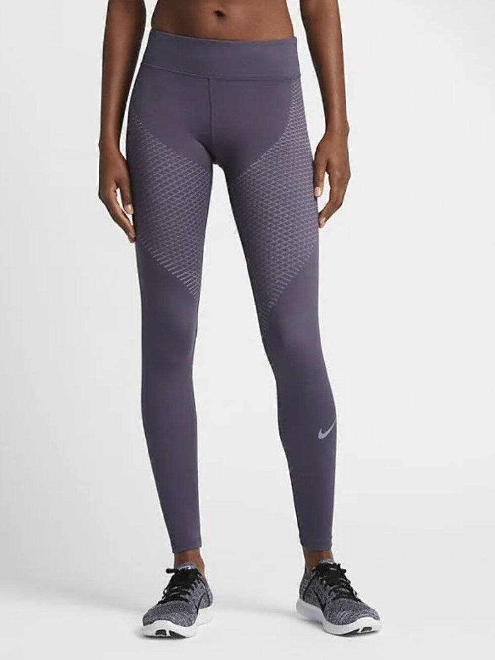 Nike Zonal Strength Capri Running Tights - Compression, Purple, Medium